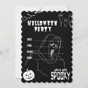 Black Deadly Halloween Party Uitnodiging