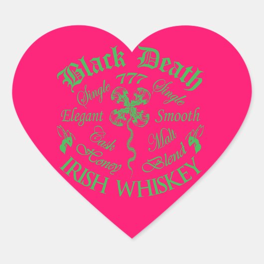 Black Death 777 - Honing Ierse Whiskey Hart Sticker (Voorkant)