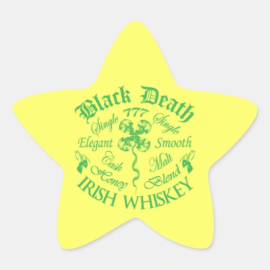 Black Death 777 - Honing Ierse Whiskey Ster Sticker (Voorkant)