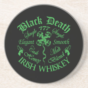 Black Death 777 - Honing Ierse Whiskey Zandsteen Onderzetter