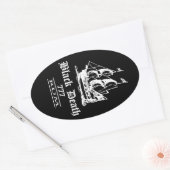Black Death 777 - Olieschepen Rum Ovale Sticker (Envelop)