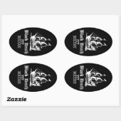 Black Death 777 - Olieschepen Rum Ovale Sticker (Vel)