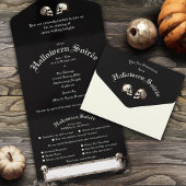 Black Death Dancing Skeletons Halloween All In One Uitnodiging