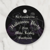 Black Death Dancing Skeletons Halloween Bedankjes Labels (Achterkant)
