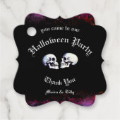 Black Death Dancing Skeletons Halloween Bedankjes Labels (Voorkant)