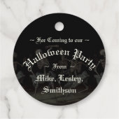Black Death Dancing Skeletons Halloween Bedankjes Labels (Achterkant)