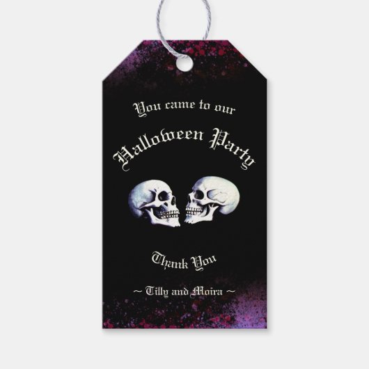 Black Death Dancing Skeletons Halloween Cadeaulabel (Voorkant)