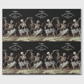 Black Death Dancing Skeletons Halloween Cadeaupapier (Vlak)