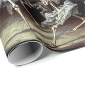Black Death Dancing Skeletons Halloween Cadeaupapier (Rol Hoek)