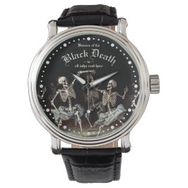 Black Death Dancing Skeletons Halloween Horloge