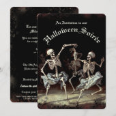 Black Death Dancing Skeletons Halloween Kaart (Voorkant / Achterkant)