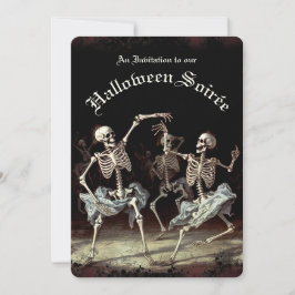 Black Death Dancing Skeletons Halloween Kaart