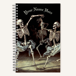 Black Death Dancing Skeletons Halloween Notitieboek