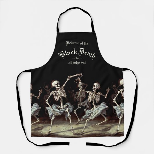 Black Death Dancing Skeletons Halloween Schort (Voorkant)