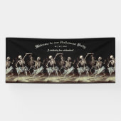 Black Death Dancing Skeletons Halloween Spandoek (Horizontaal)