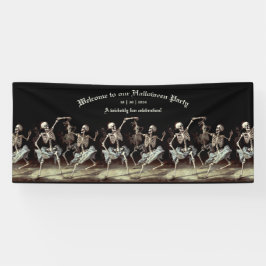 Black Death Dancing Skeletons Halloween Spandoek