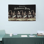 Black Death Dancing Skeletons Halloween Spandoek (Beurs)