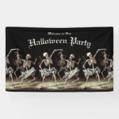 Black Death Dancing Skeletons Halloween Spandoek (Horizontaal)
