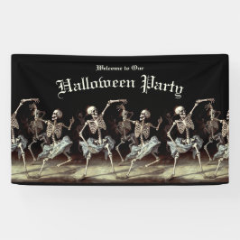 Black Death Dancing Skeletons Halloween Spandoek