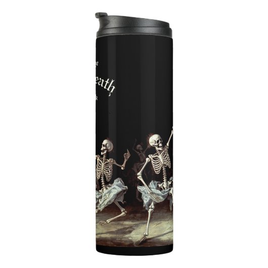Black Death Dancing Skeletons Halloween Thermosbeker (Geroteerd rechts)