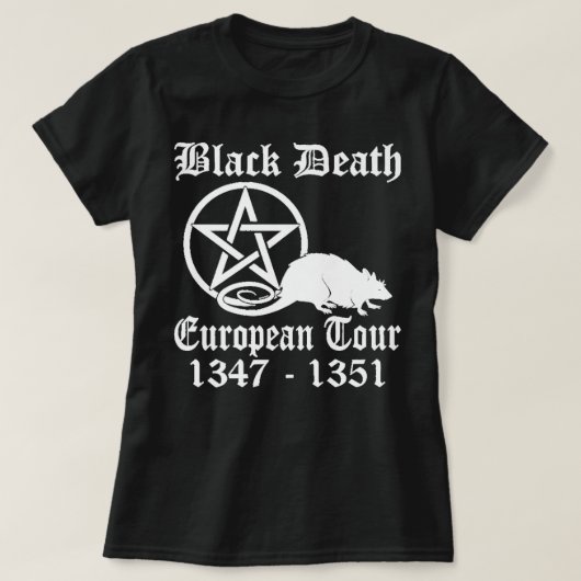 Black Death European Tour Funny Band Tour History T-shirt (Design voorkant)