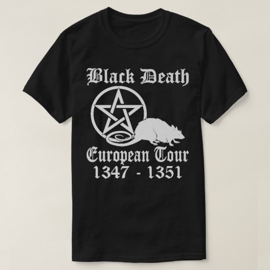 Black Death European Tour Funny Band Tour History T-shirt (Design voorkant)