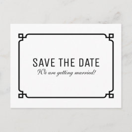 Black Deco Chic Save the Date Briefkaart