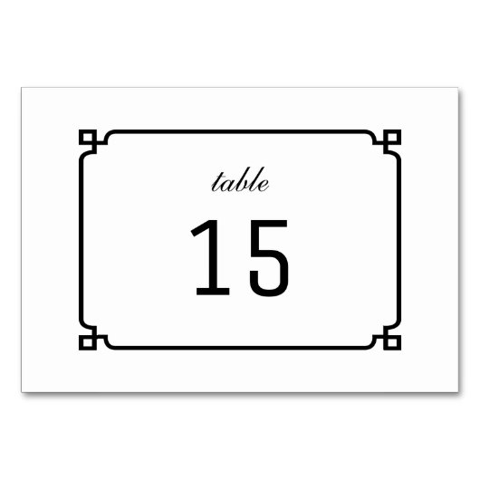 Black Deco Chic Table Kaart (Voorkant)