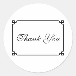 Black Deco Chic Wedding Bedankt Ronde Sticker