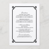 Black Deco Chic Wedding Info Kaart (Voorkant)