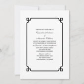 Black Deco Chic Wedding Invite Kaart (Voorkant)