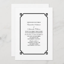 Black Deco Chic Wedding Invite