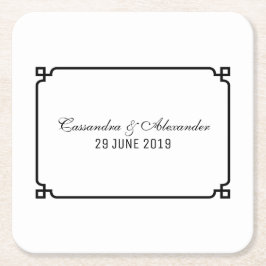 Black Deco Chic Wedding Kartonnen Onderzetters