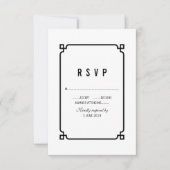 Black Deco Chic Wedding RSVP (Voorkant)