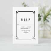 Black Deco Chic Wedding RSVP (Staand voorkant)
