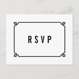 Black Deco Chic Wedding RSVP Briefkaart