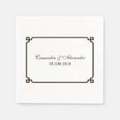 Black Deco Chic Wedding Servet (Voorkant)