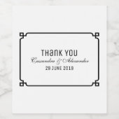 Black Deco Chic Wedding Wijn Etiket (Enkel label)