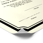 Black Deco lijst keepomwille bruiloft certificate  Poster (Hoek)
