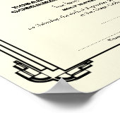 Black Deco lijst keepomwille bruiloft certificate  Poster (Hoek)