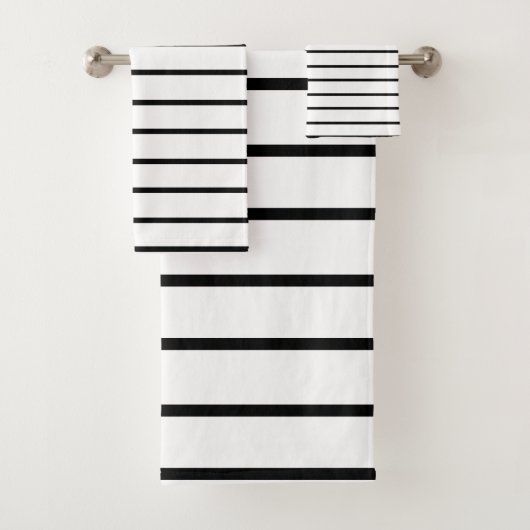 Black Decorative stripe-patroon Bad Handdoek (Insitu)