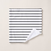 Black Decorative stripe-patroon Bad Handdoek (Wasdoekje)