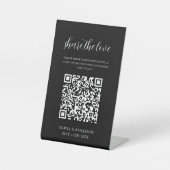 Black | Deel de Love QR-code Reclamebord Met Voetstuk (Voorkant)