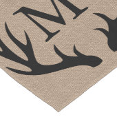 Black Deer Antlers Faux Burlap - Gepersonaliseerd Lange Tafelloper (Hoek)