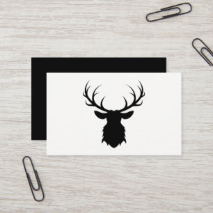 Black Deer Head met Antlers Silhouette Visitekaartje