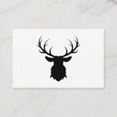 Black Deer Head met Antlers Silhouette Visitekaartje (Voorkant)