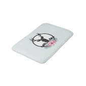 Black Deer Head met roze bloemen en bergen Badmat (Gekanteld)