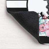 Black Deer Head met roze bloemen en bergen Muismat (Hoek)