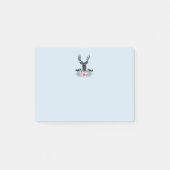 Black Deer Head met roze bloemen en bergen Post-it® Notes (Voorkant)