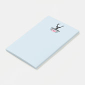 Black Deer Head met roze bloemen en bergen Post-it® Notes (Schuin)